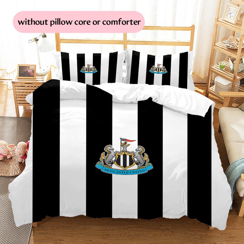 Set Copripiumino Trapuntato con Fantasia Newcastle United F.C. Decorazione per la Casa Regalo (1 * copripiumino + 2 * federe senza imbottitura)