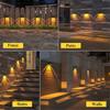 T-SUN 2/4 Packs RGB Solar Wall Lights Outdoor Fence Lights LED Waterproof Solar Stair Lights Exterior Patio Lights