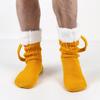 Funny 3D Beer Mug Knitted Socks Men's Padded Warm Mid-Calf Socks Women Winter Soft Sleep Floor Socks Woolen Socks Christmas Gift