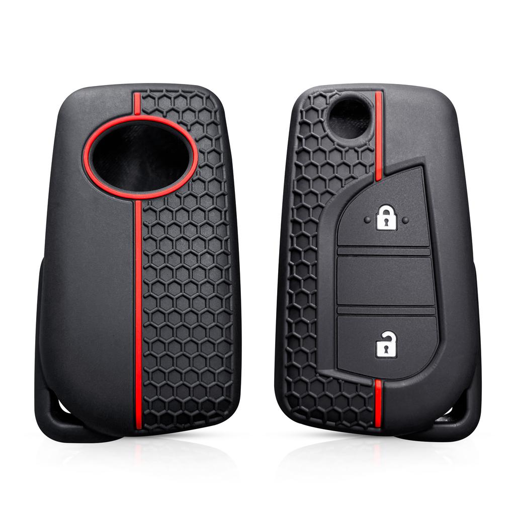 2 knapper Nøkkelkassedeksel for Toyota Yaris Rav 4 2016 2017 2018 Sammenleggbart deksel for PEUGEOT 108 for Citroen C1 2019 Biltilbehør