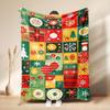 Christmas Flannel Blanket Santa Claus Puppy Soft Milu Deer, Warm Throw Blanket Winter New Year Gift For Kids, Couch Sofa Decor