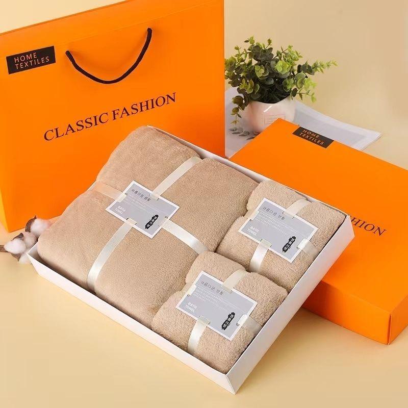 Luxury Coral Fleece Towel Gift Set – Absorbent, High-Density, 3-Piece Bath Collection