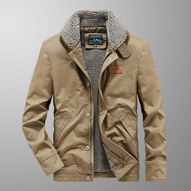 Mens Casual Outdoor Jacket With Multiple Pockets Loose Fit Wind-Resistant Breathable Hiking Camping Winter