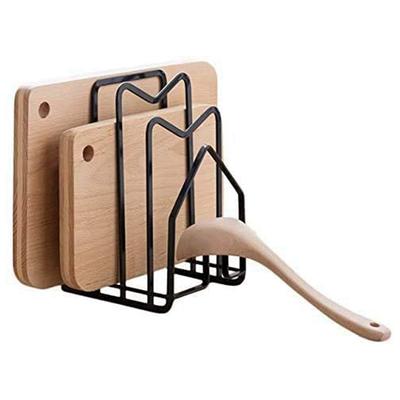 ABWR-2X Chopping Board Organizer Stand Holder Cutting Board Rack Kitchen Countertop Pots Pan Lids Rack Organizer Flat Steel
