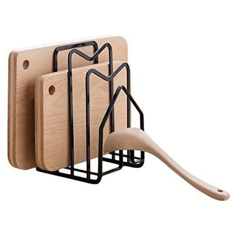 

ABWR-2X Chopping Board Organizer Stand Holder Cutting Board Rack Kitchen Countertop Pots Pan Lids Rack Organizer Flat Steel чёрный