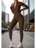 Autumn Winter Long Sleeve Long Zipper Yoga One Piece Suit Integrated Sports Fitness Tight One Piece Clothing Beach Vacation Elegant Casual Wear