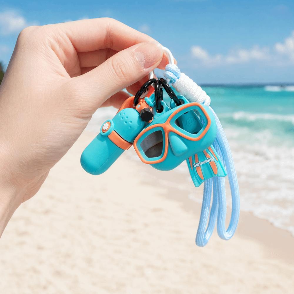 Funny Diving Mask Bag Pendant Colorful Oxygen Cylinder Keyring Diving Enthusiast