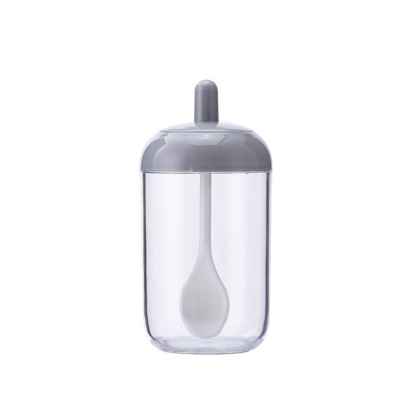 Kitchen Spice Jar Condiment Jar Sugar Food Storage Container With Lid Wooden Spoon Tea Coffee Spice Plastic Seasoning Bottle