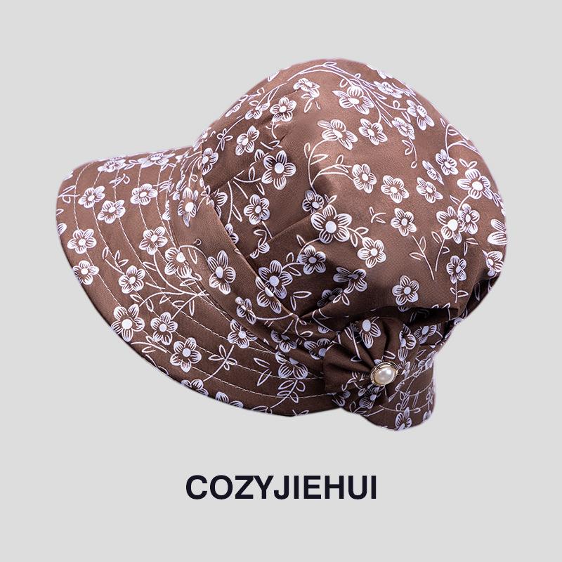 Wholesale summer middle-aged and elderly sunshade sunscreen cap outdoor leisure foldable bucket hat light fashion versatile top hat