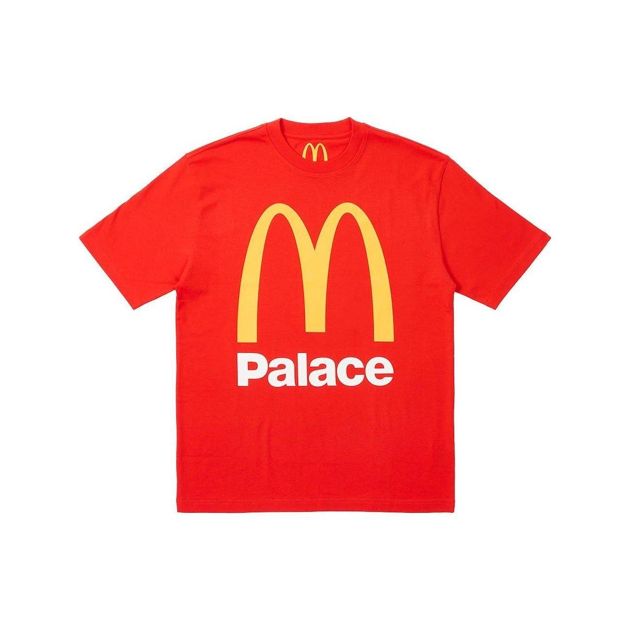 

Palace X Mcdonalds FW23 Co-Branded Collection Solid Color M Logo Print Crew Neck Short Sleeve T-Shirt Unisex Tops P25TS339