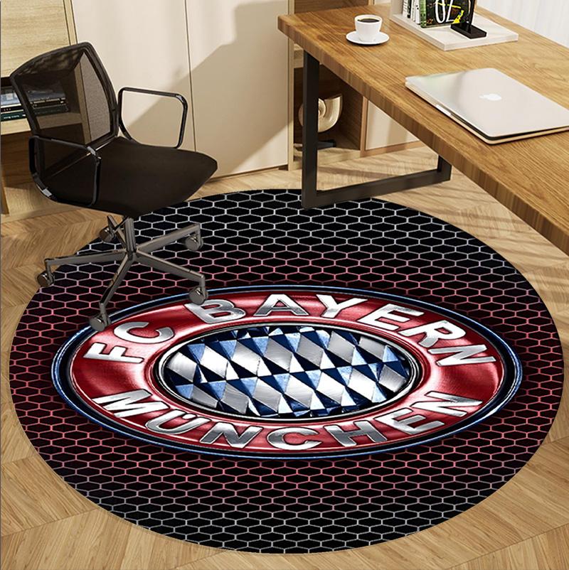 FC Bayern Pattern Round Rug, Indoor/Outdoor Mat, for Picnic, Gameroom, Bedroom, Office, Living Room, Home Decor Carpet, Birthday Gift