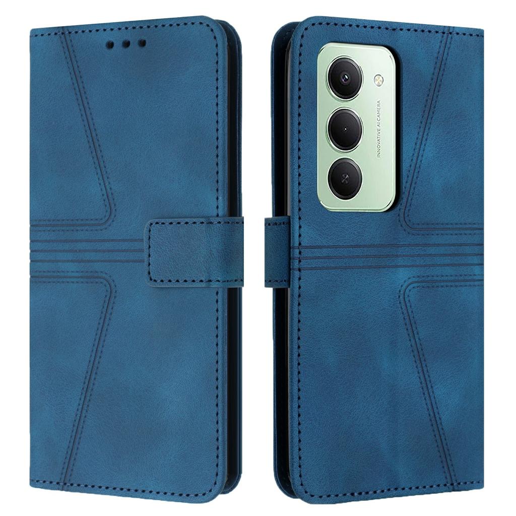 For Xiaomi Redmi 15 4G (EU) (171mm) Case Triangle Imprinted Anti-Scratch PU Leather Phone Wallet Cover