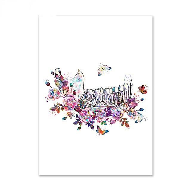 Dental Art Cartoon Style Wall Art Posters Tooth Medical Canvas Painting Print Pictures Dentist Gift Modern Clinic Home Decor No Frame