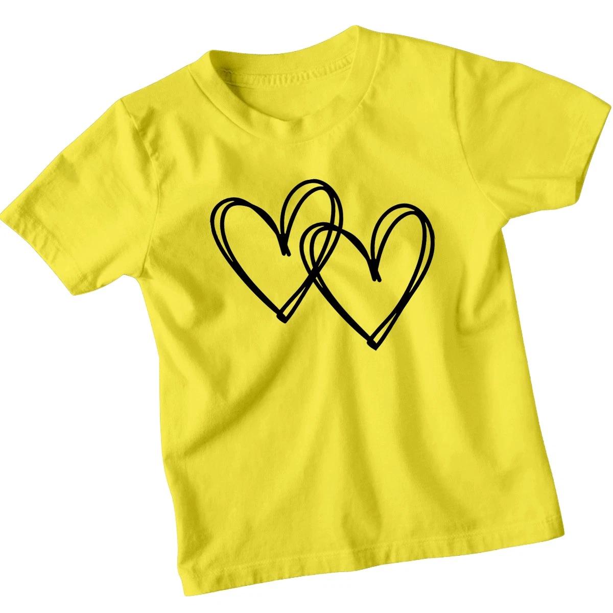 Overlapping Hearts Love Kids T-Shirt Sketchy Graphic Design 110