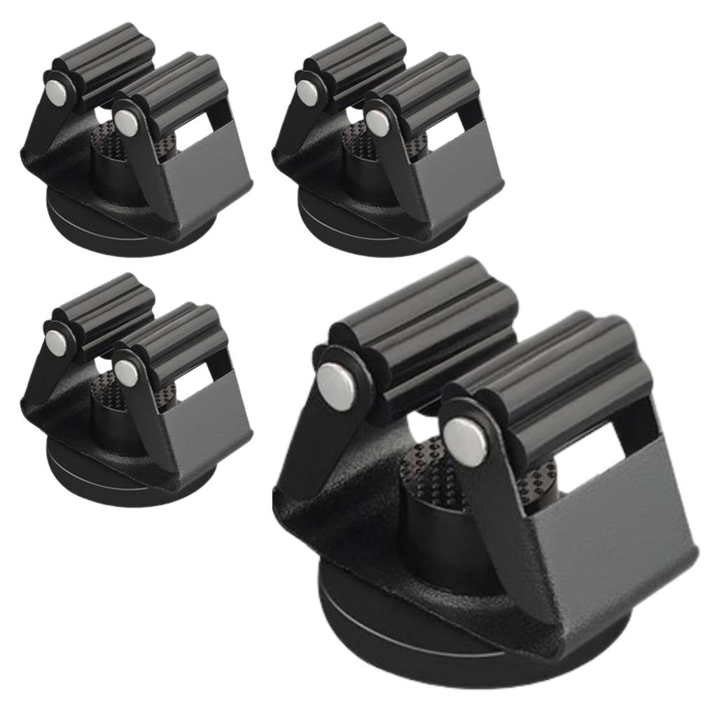 East Leaf Mop Holder, Strong Magnetic Wall Mount, Cleaning Tool Storage, Set of 4, Non-Slip, Black