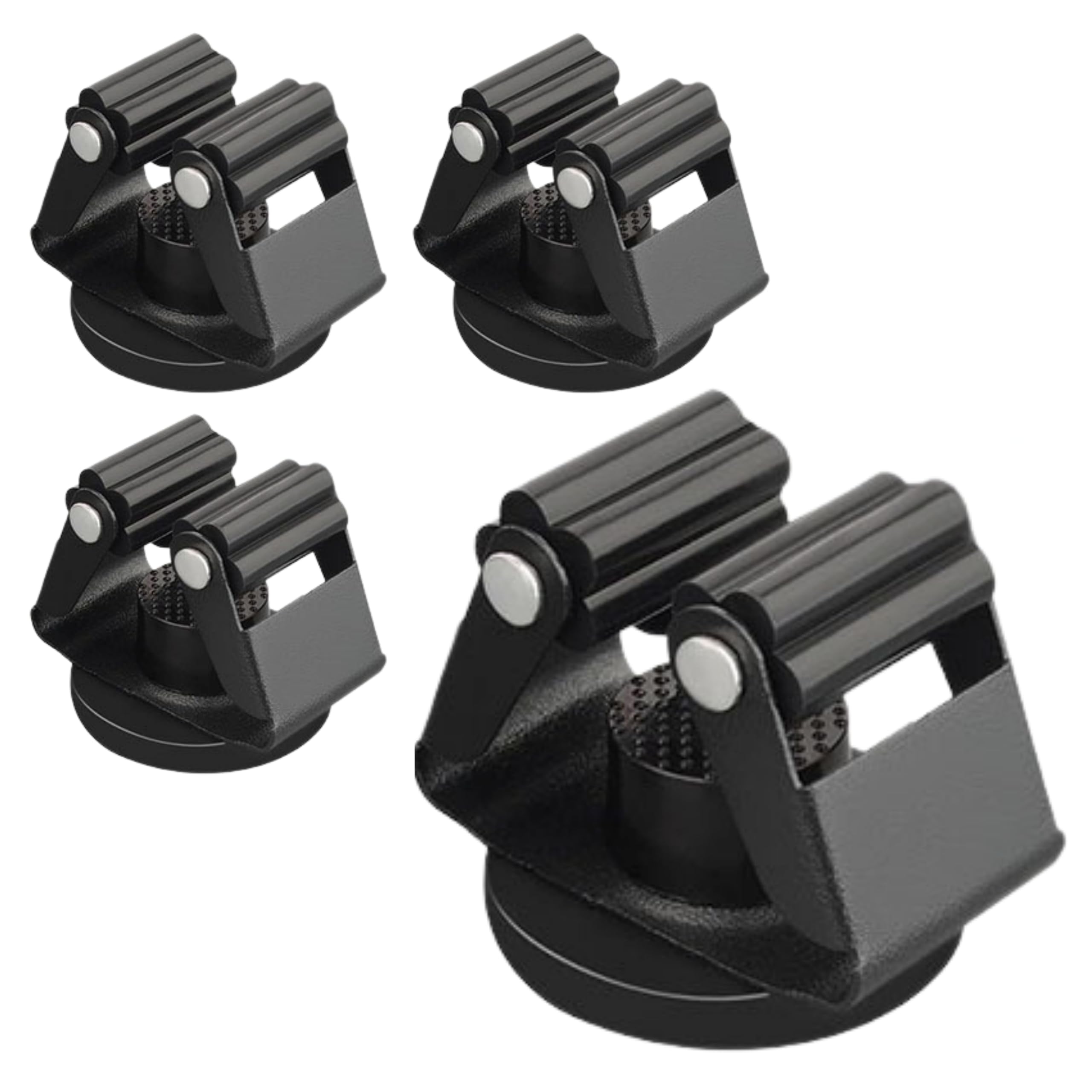 

East Leaf Mop Holder, Strong Magnetic Wall Mount, Cleaning Tool Storage, Set of 4, Non-Slip, Black