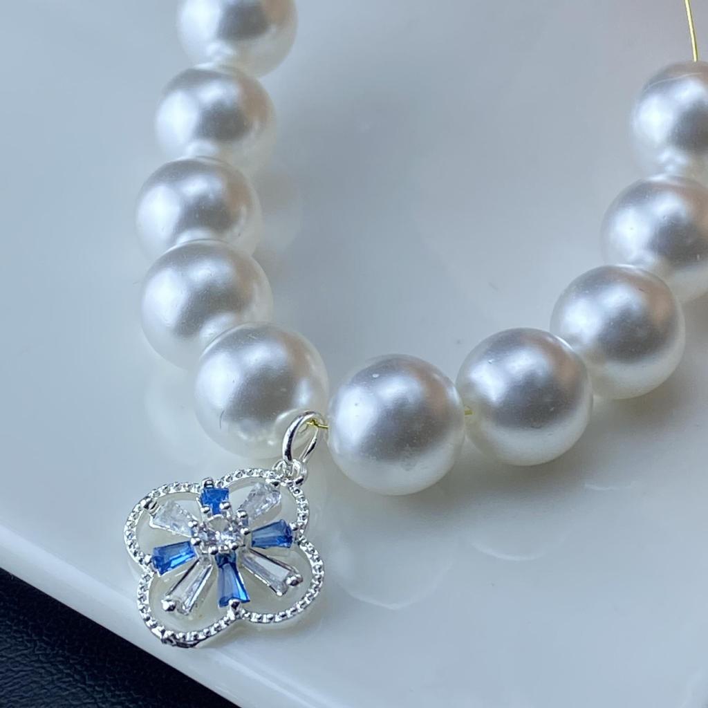 2025 New Minimalist French Full Diamond Four-Leaf Clover Handmade Crystal DIY Jewelry Accessories