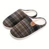 1 Pair Unisex Plaid Slippers, Casual Round Toe Indoor House Shoes, Soft Fabric Lining and Sole, All Season Comfort Footwear for Home and Office