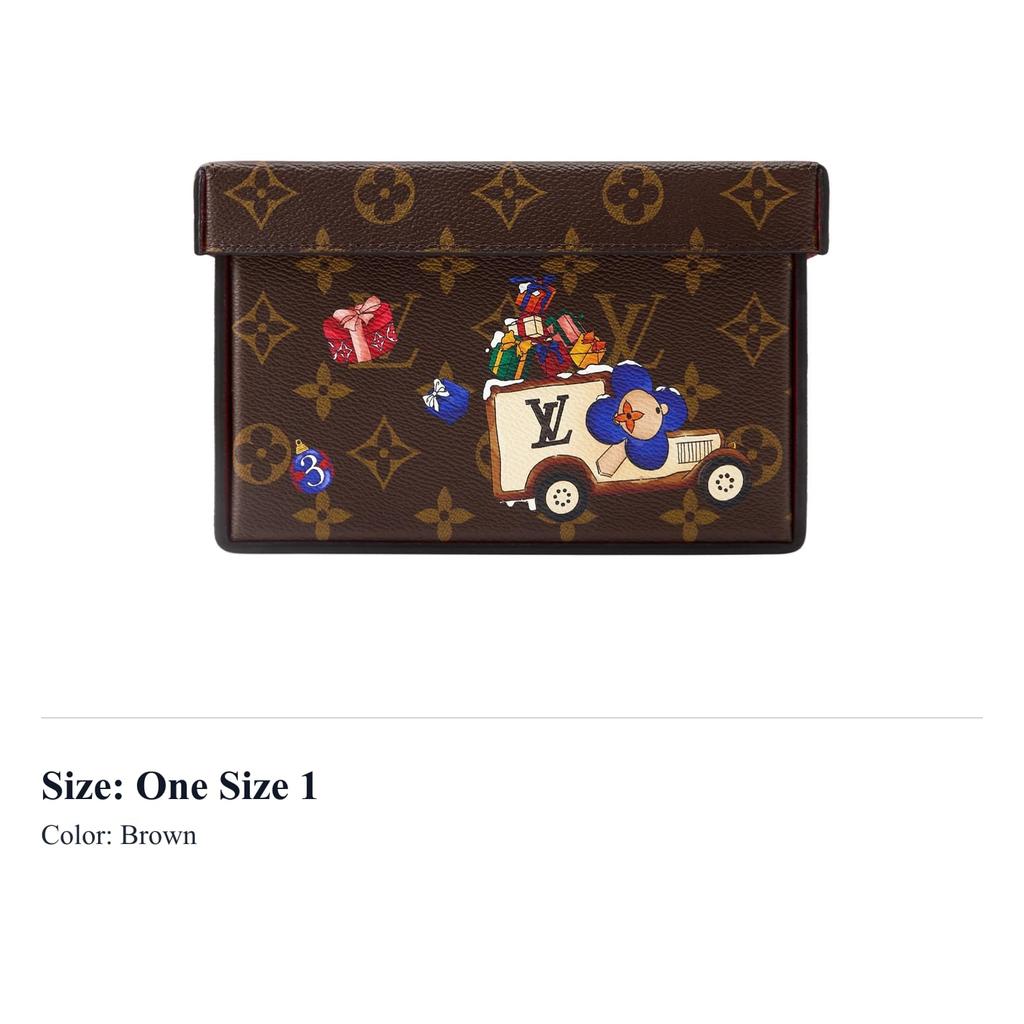 LOUIS VUITTON Monogram Coated Canvas Storage Box Unisex Brown GI1461