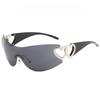 Borderless Y2K Fashion Women's Sunglasses Punk One-piece Oversized Glasses Suitable for Street Party Wear