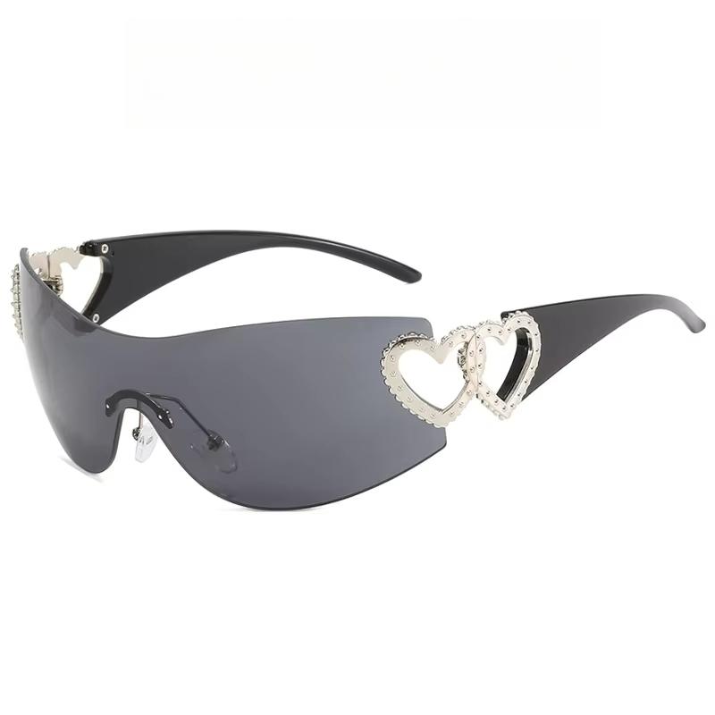 Borderless Y2K Fashion Women's Sunglasses Punk One-piece Oversized Glasses Suitable for Street Party Wear
