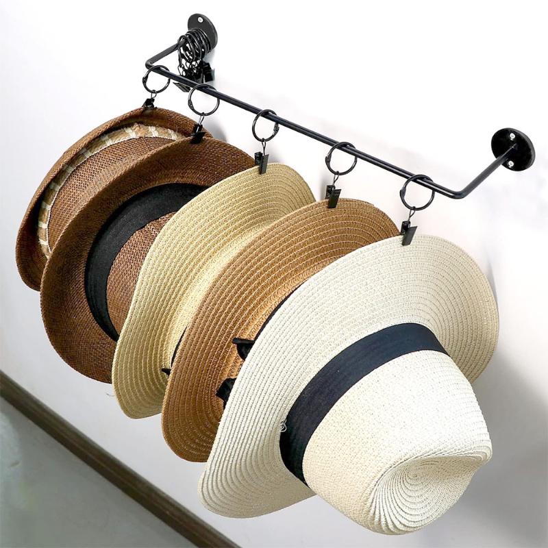 Wall Mounted Metal Coffee Cup Holder 6 Hooks Rustic Black For Kitchen Restaurant Coffee Bar