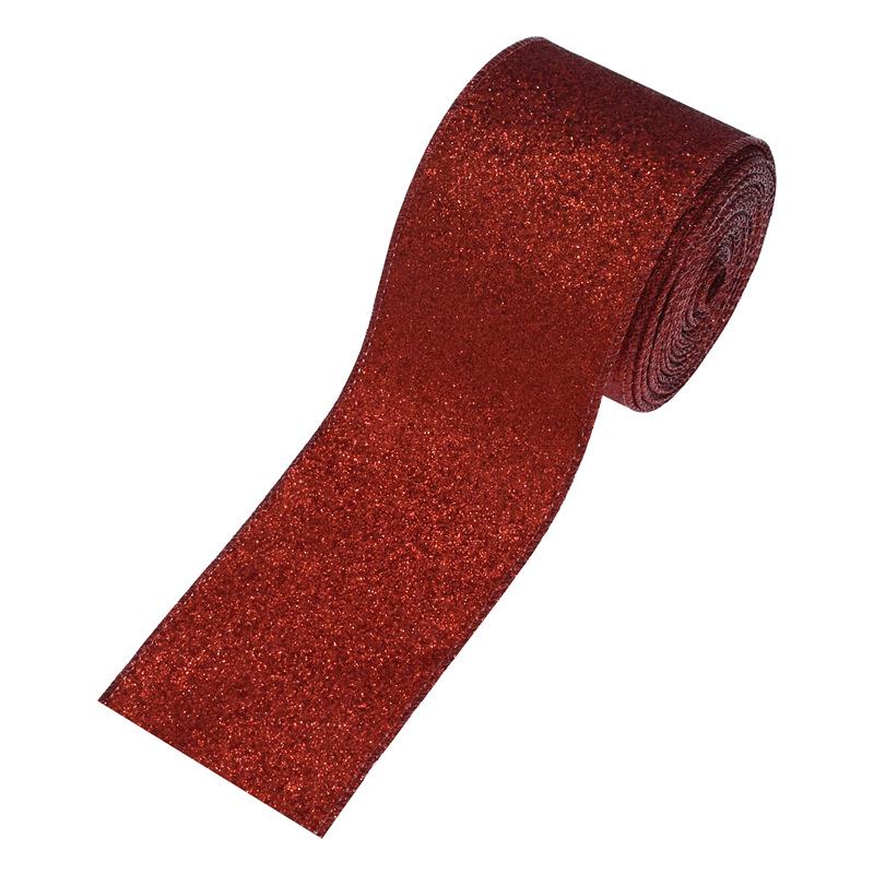 European & American Christmas Tree Decoration: Handmade Shiny Ribbon Flowers, Bows & Blue Iridescent Streamers