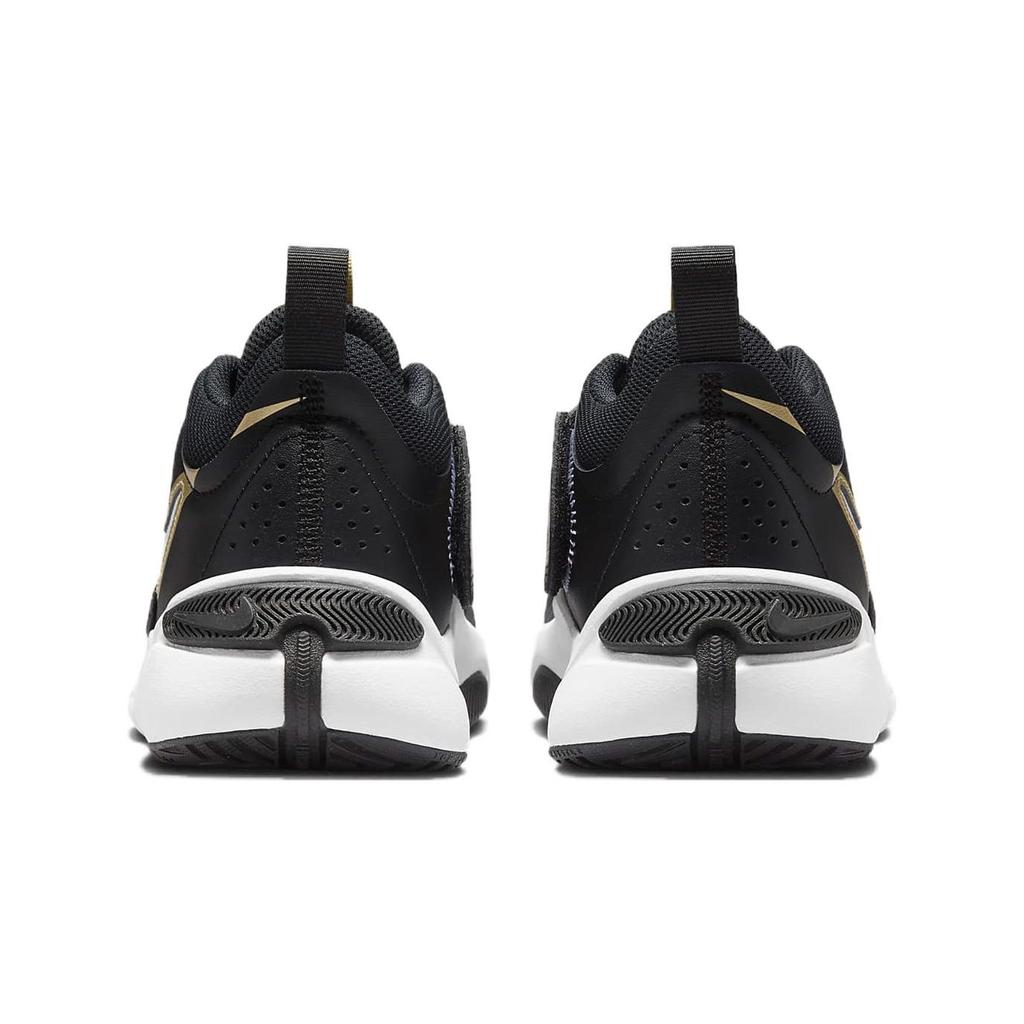 Nike Team Hustle D11 GS Black Metallic Gold Kids Sneakers White DV8996-004