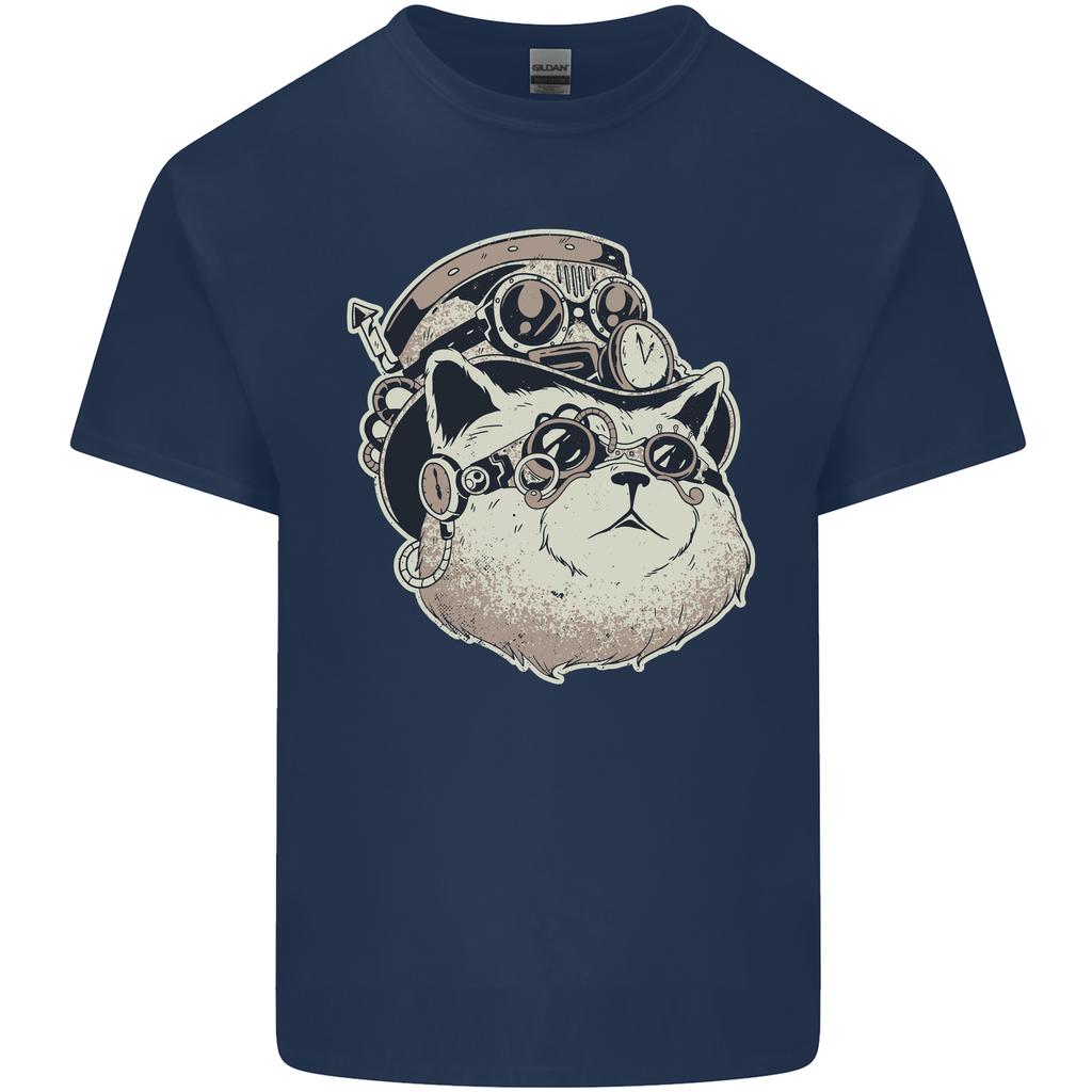 Steampunk Cat Unisexs Light Cotton TShirt
