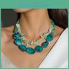 Resin Irregular Design Vintage Green Bead Necklace For Women Fashion Exaggerated Necklaces