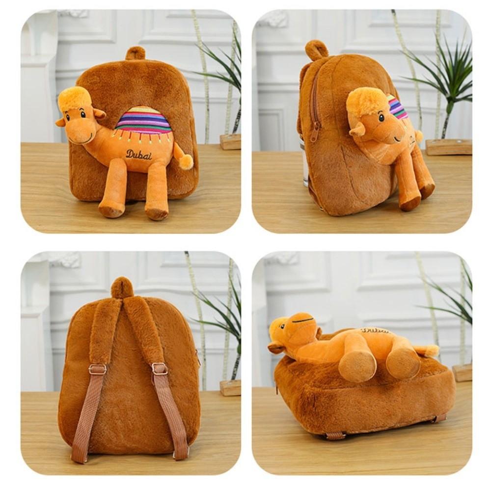 Stuffed Animal Little Raccoon Plush Backpack Plush Cartoon Doll Bag Cute Camel Plush Bag  Girls