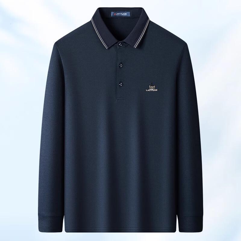 MONTAGUT Men's Silk Blend Pique Long Sleeve Polo Shirt