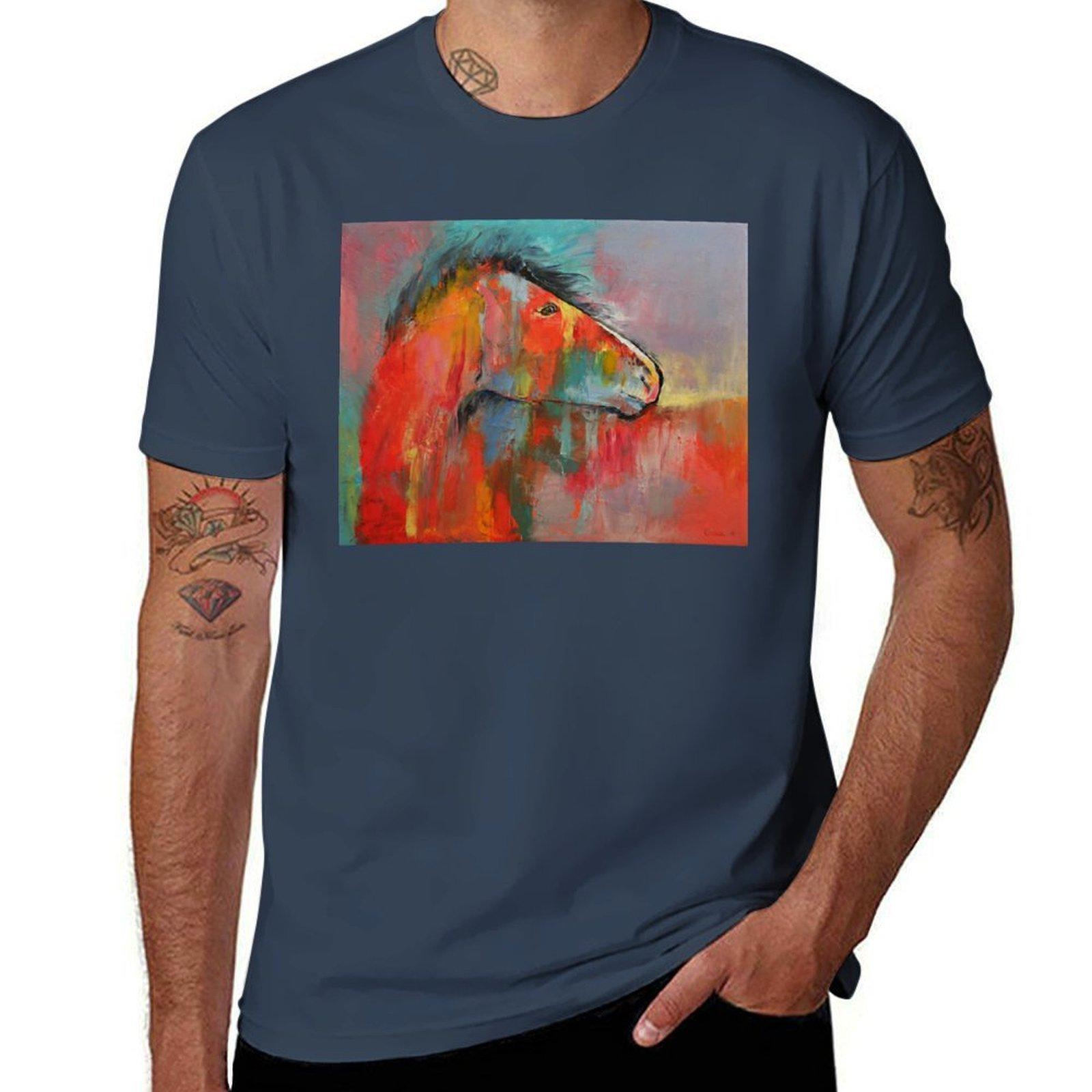 Red Horse Tshirt Basic Plain Tee For Spring And Summer S