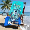 Custom Name Personalized Cosmic Bot Crew Print Beach Towel, for Trip Camping Beach Party Home Decor, Birthday Gift for Family & Friends