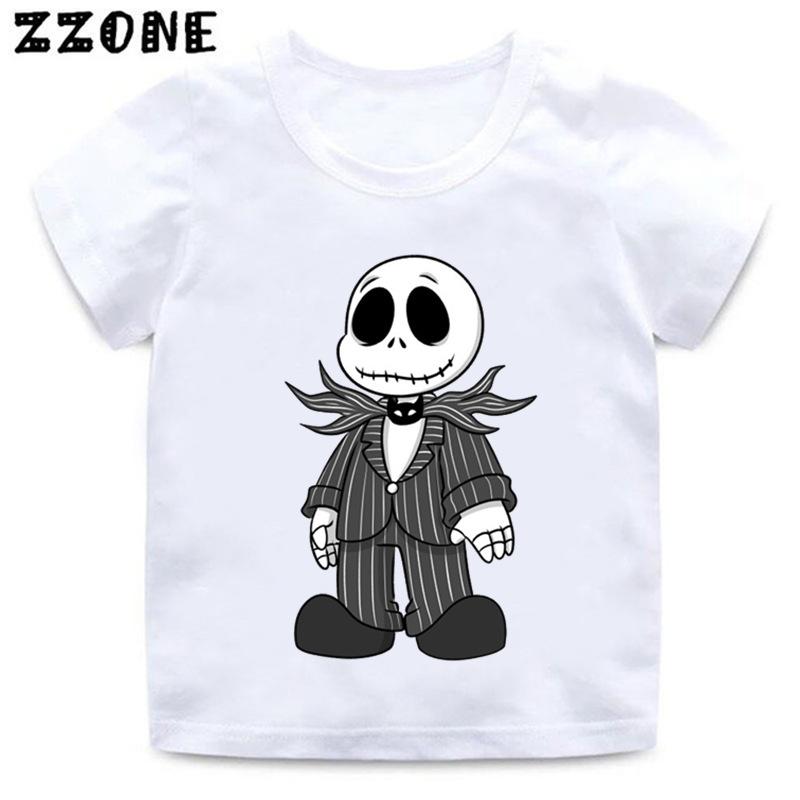 Halloween Town Pumpkin King Jack Skellington Print Kids T-Shirts Funny Girls Clothes Baby Boys T shirt Summer Children Tops