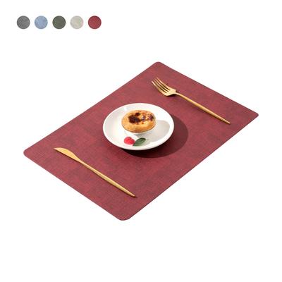 Cloth Placemat Faux Leather Table Mat Waterproof Oil-proof Non-slip Dinning Pad for Home Hotel