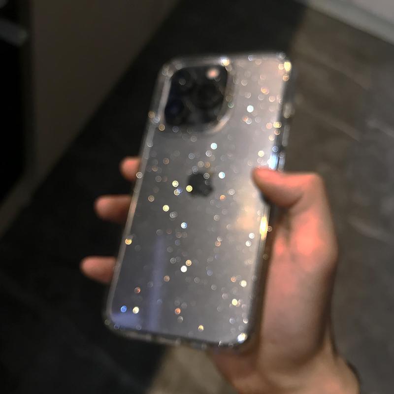 Transparent Simple Glitter Phone Case For For Iphone 16 1 14 13 12 11 Pro Max XR XS MAX 7 8 14 PLUS Y2K Shockproof Clear Soft Cover