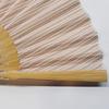 Ojiya Chijimi Folding Fan Striped Red White Linen MaterialIncludes Pouch BoxIntangible Cultural HeritageKimono FabricMade Japan