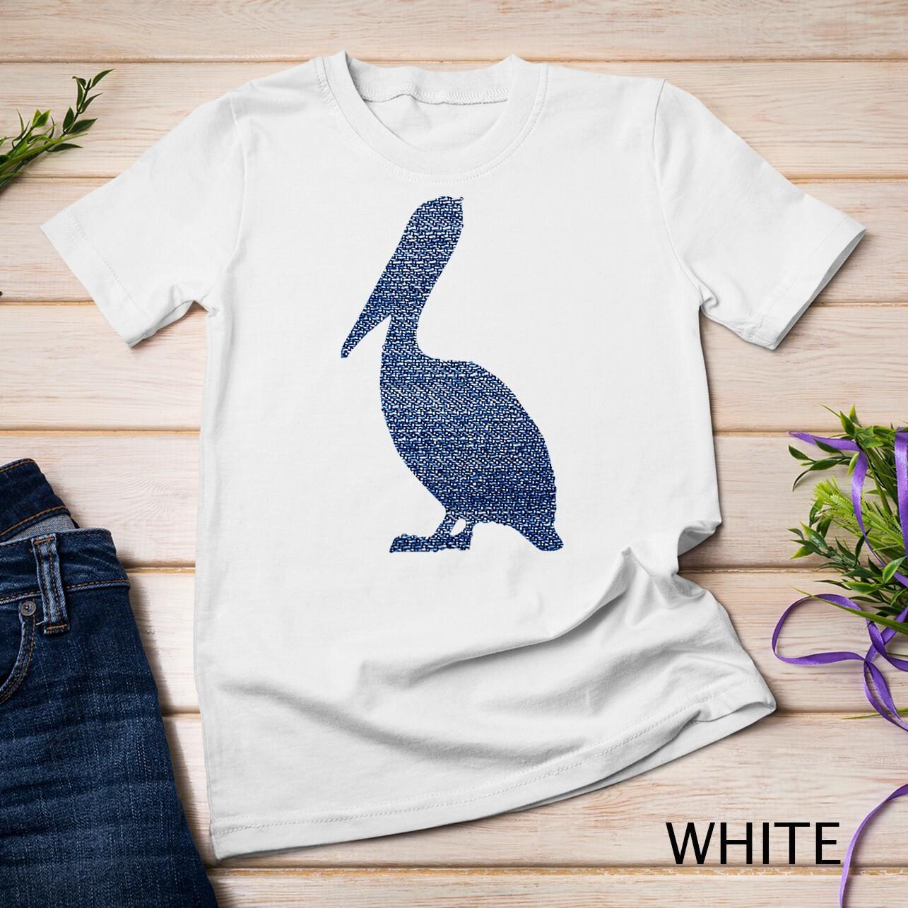 Pelican T Shirt Mens Womens Tees Top - Denim Blue Jean Texture Unisex T-Shirt Mens Womens Tees Top 3XL