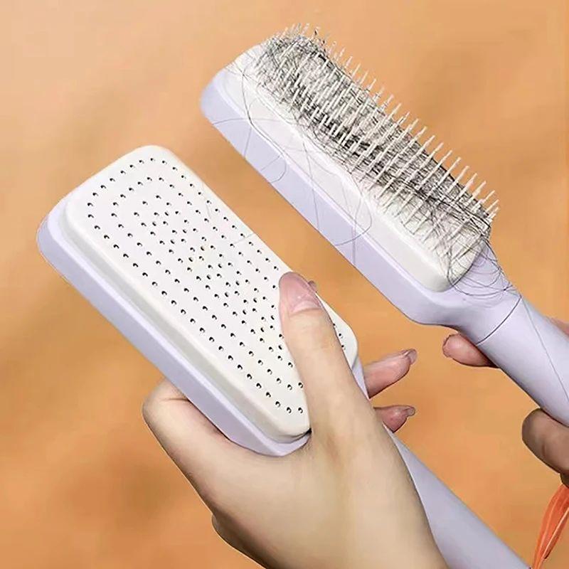 Rotatable Self Cleaning Hair Brush Telescopic Massage Airbag Comb Telescopic Cleaning Anti-static Hairdressing Air Cushion Com