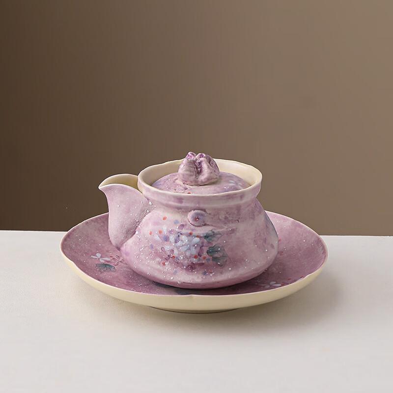 

Zhinianhua Pink Hydrangea Ceramic Teapot Set