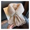 Little Bei 2025 Thickened Autumn & Winter Cross Fur Knit Neck Warmer Scarf