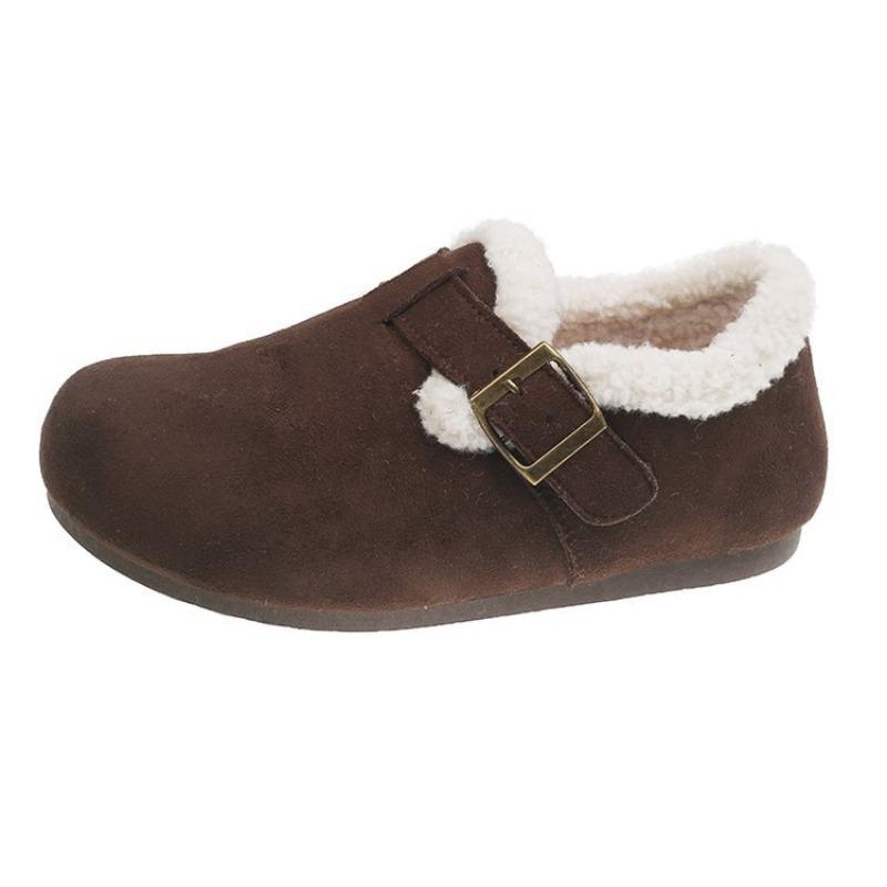 Retro Velvet All-inclusive Women's Winter New Cotton Shoes Doudou Shoes Fluffy Shoes Snow Boots
