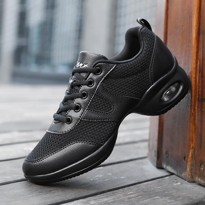 נעלי ריקוד סוליה רכה לנשים רשת נושמת נעלי ספורט ריקוד מודרני כרית אוויר נוחות נעלי אימון ג'אז גובה 5 ס"מ