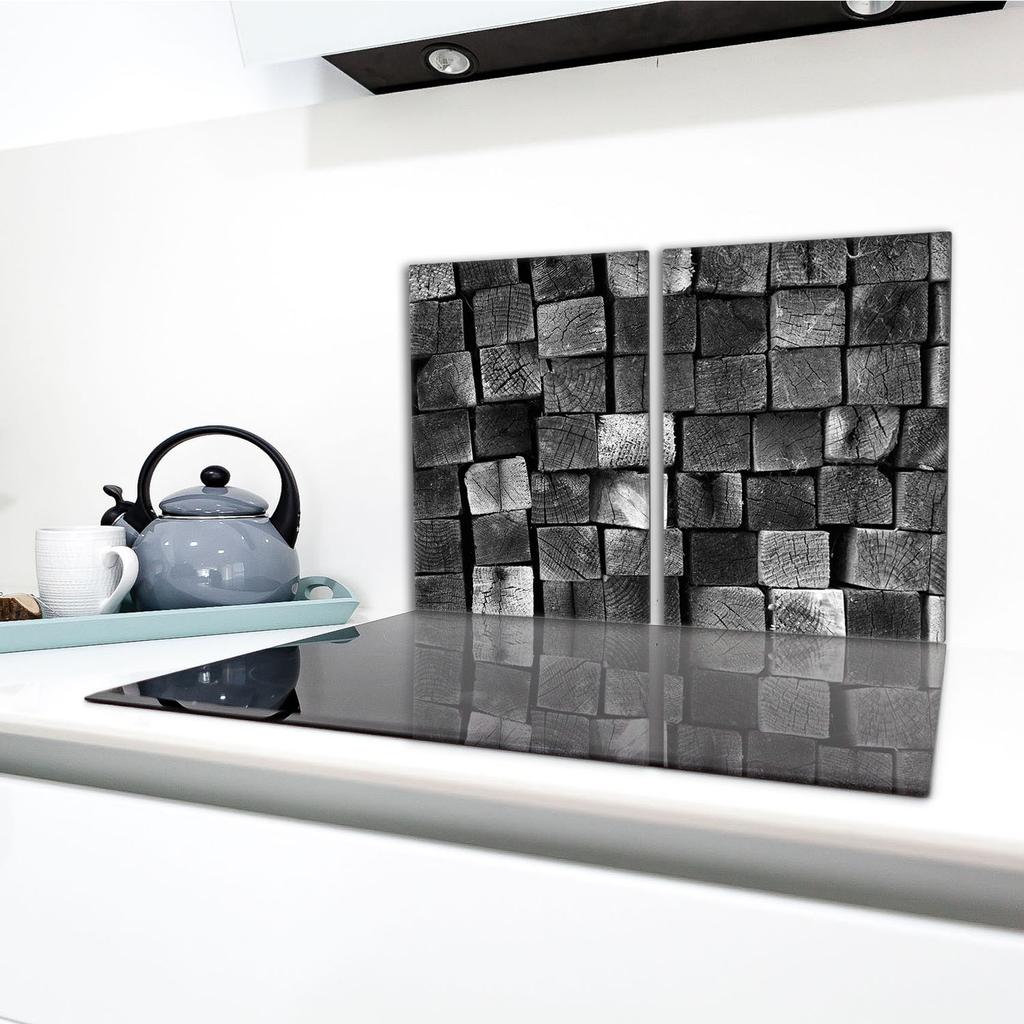 Glass Protective Stovetop Plate 2x40x52 Wood
