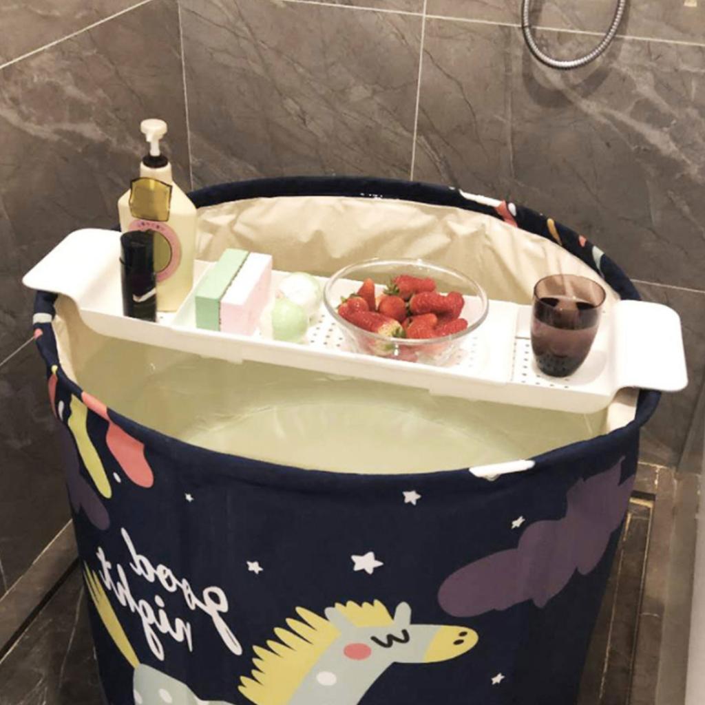 Expandable Bathtub Tray Multifunction Bathtub Rack Nonslip for Candle Towel Book Wine Phone