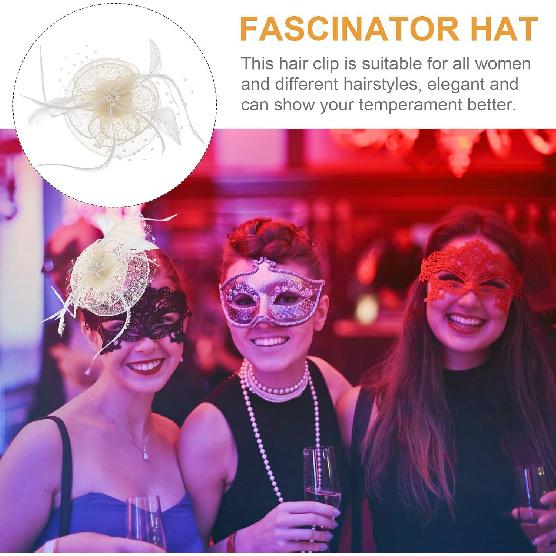 Mesh Veil Hat Clip Small Ivory Netting Hat for Women Prom Hair Accessories Special Occasion