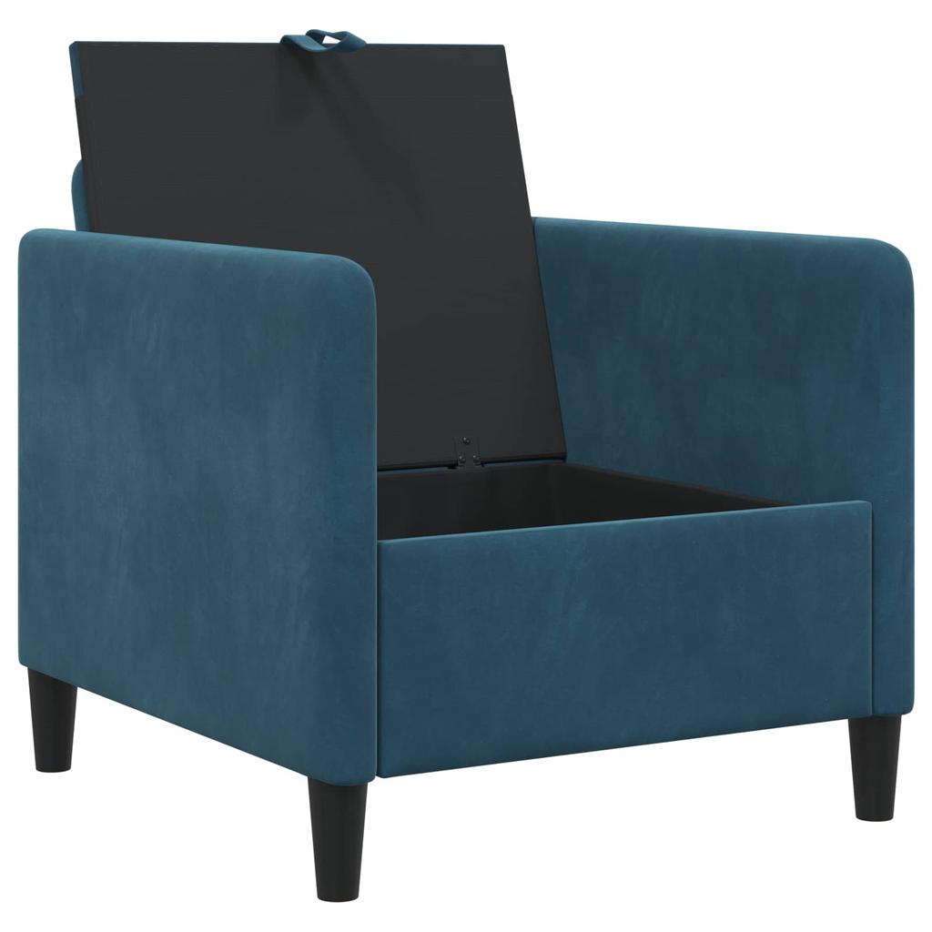 Sofa with Storage Blue 72 x 78 x 87 cm Polyester