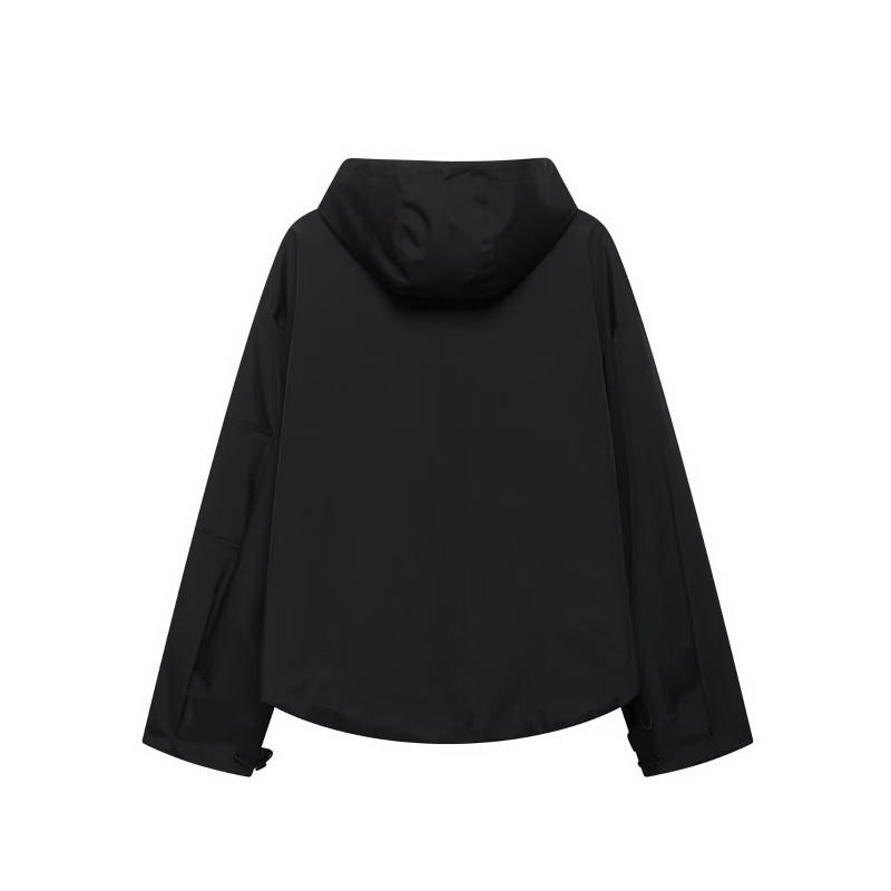 Womens Casual Sporty Hooded Jacket Lightweight Zip Front Top Daily Wear