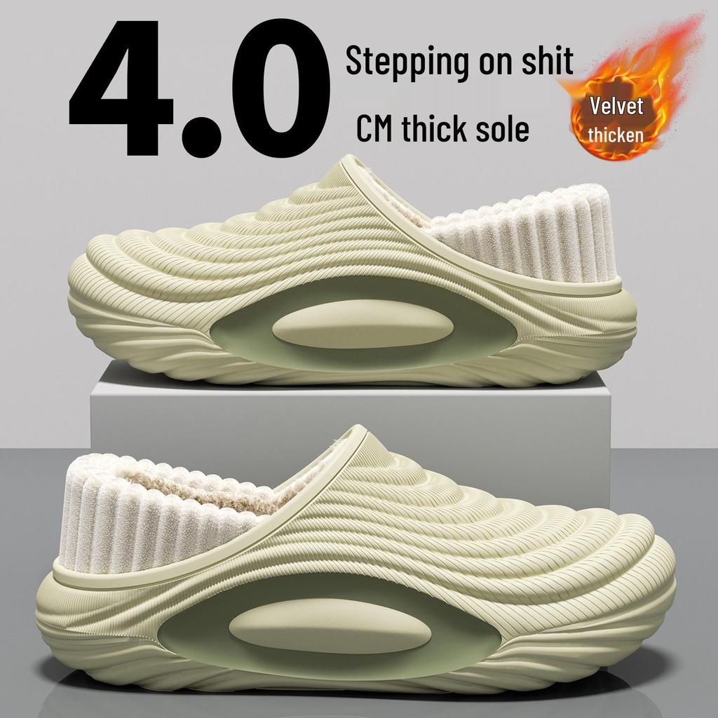 Jieleya Unisex Waterproof Non-slip Plush Slippers: Thick, Warm, and Outdoor/Indoor Use